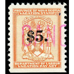 canada revenue stamp nsv7 nova scotia vacation pay 5 1958
