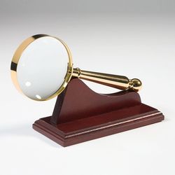 gold plated magnifier with stand lighthouse