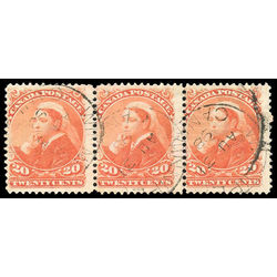 canada stamp 46 queen victoria 20 1893 u f strip 007