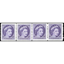 canada stamp 347 strip queen elizabeth ii 1954