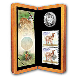 white tailed deer stamp coin set