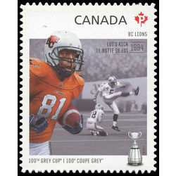 canada stamp 2569i bc lions geroy simon 1975 lui s kick 2012