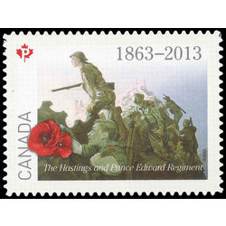 canada stamp 2684i poppies over painting assault on assoro by ted zuber 2013
