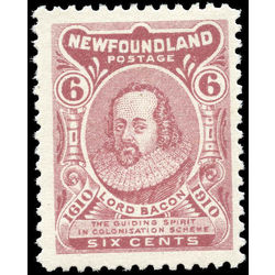 newfoundland stamp 92i lord bacon 6 1910