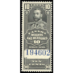 canada revenue stamp fwm61 george v weights and measures 10 1930