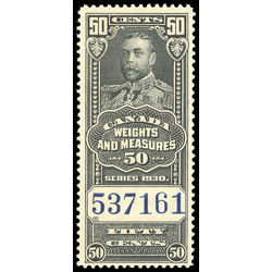 canada revenue stamp fwm65 george v weights and measures 50 1930