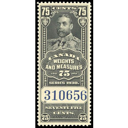 canada revenue stamp fwm66 george v weights and measures 75 1930