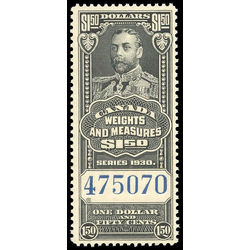 canada revenue stamp fwm68 george v weights and measures 1 50 1930