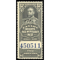 canada revenue stamp fwm69 george v weights and measures 2 1930