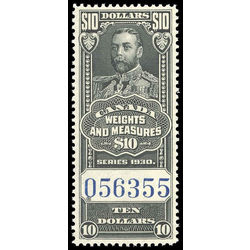 canada revenue stamp fwm71 george v weights and measures 10 1930