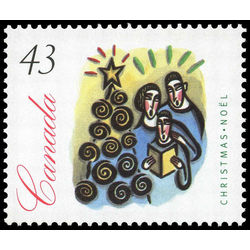 canada stamp 1533i family carolling near christmas tree 43 1994