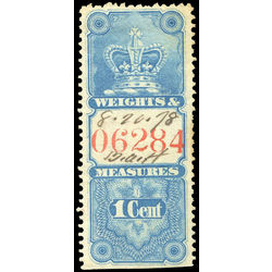 canada revenue stamp fwm6 crown weights and measures 1 1876
