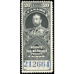 canada revenue stamp fwm58 george v weights and measures 20 1915