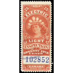 canada revenue stamp fe12a electric light effigy 75 1900