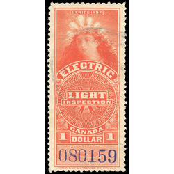 canada revenue stamp fe13 electric light effigy 1 1900