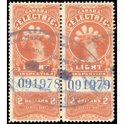 canada revenue stamp fe14b electric light effigy 1900