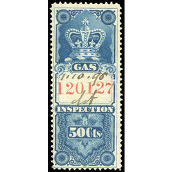 canada revenue stamp fg10 crown gas inspection 50 1875