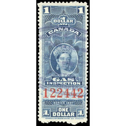 canada revenue stamp fg22 victoria gas inspection 1 1897