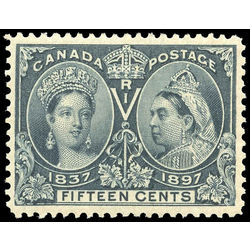 canada stamp 58 queen victoria jubilee mint extra fine never hinged 15 1897