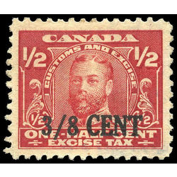 canada revenue stamp fx24 george v excise tax with overprints 1915