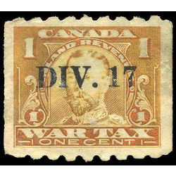 canada revenue stamp fwt17a coils war tax 1 1915