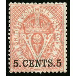 british columbia vancouver island stamp 9 surcharge 1867 m f 001