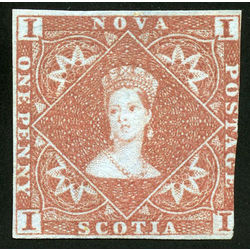 nova scotia stamp 1 pence issue victoria 1d 1853 m vg f 001