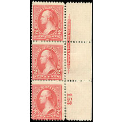 us stamp postage issues 252a washington 2 1895 plate strip 001