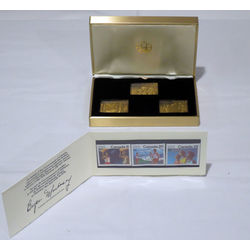 souvenir collection of 1976 with bronze replica of the stamps 681 83