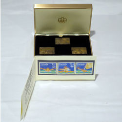 souvenir collection of 1976 with bronze replica of the stamps b4 6