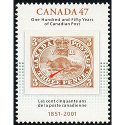 canada stamp 1900i 3d beaver stamp on stamp 47 2001