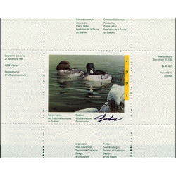 quebec wildlife habitat conservation stamp qw4d common goldeneyes by pierre leduc 6 1991