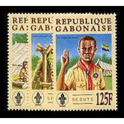 gabon stamp 822 4 scouts 1996