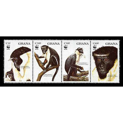 ghana stamp 1674 1677 world wildlife fund 1994