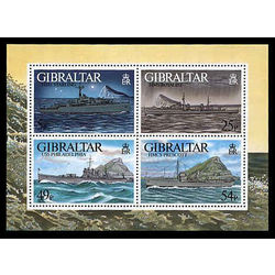 gibraltar stamp 714 warships 1996