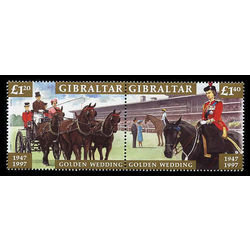 gibraltar stamp 734a queen elizabeth prince philip 1997