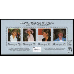 gibraltar stamp 754 diana princess 1998