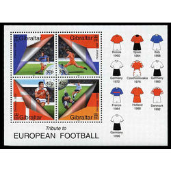 gibraltar stamp 835a tribute to football 2000
