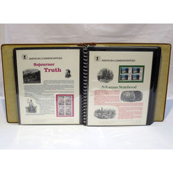brown 23 ring binder lettered in gold american commemorative collections
