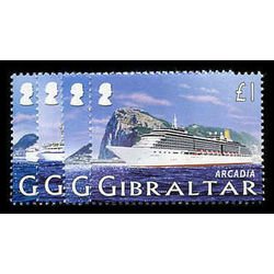 gibraltar stamp 1021 4 cruise ships 2005