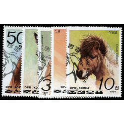 korea north stamp 3027 31 horses 1991