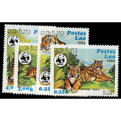 laos stamp 517 520 world wildlife fund 1984