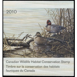 canadian wildlife habitat conservation stamp fwh27 green winged teal 8 50 2010