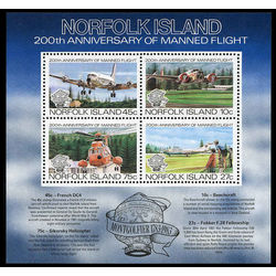 norfolk island stamp 313a manned flight bicentenary 1983