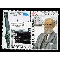norfolk island stamp 382 4 ameripex 86 chicago usa 1986