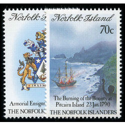 norfolk island stamp 469 70 settlement of pitcairn 1990