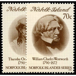 norfolk island stamp 495 6 politician 1990
