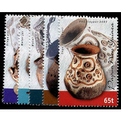 papouasie nouvelle guinee stamp 1053 57 clay pots 2003