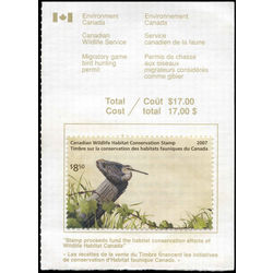 canadian wildlife habitat conservation stamp fwh23a wilson s snipe duck 8 50 2007