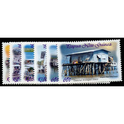 papouasie nouvelle guinee stamp 1078 83 coastal villages 2003